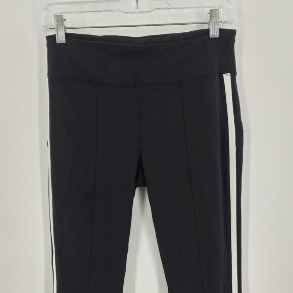 Athleta Sz M Metro Ankle Legging Athletic Retro Side Stripe Back Media ZipPocket - Picture 4 of 13
